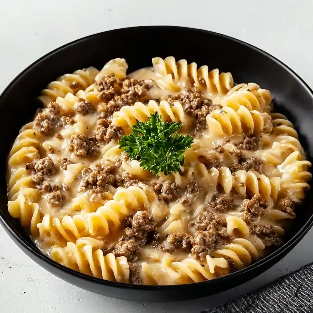 Stovetop Creamy Ground Beef Pasta Recipe - Recipe Image