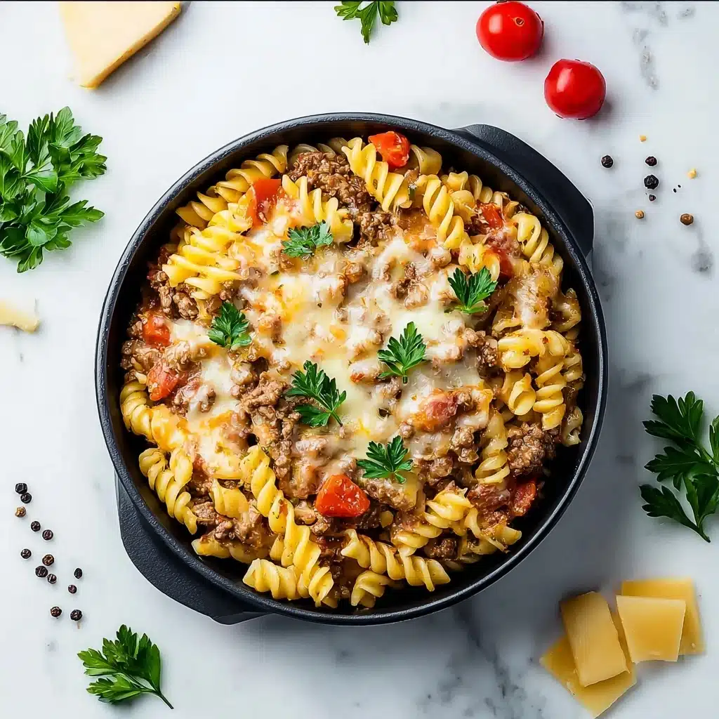 Stovetop Creamy Ground Beef Pasta Recipe - Recipe Image