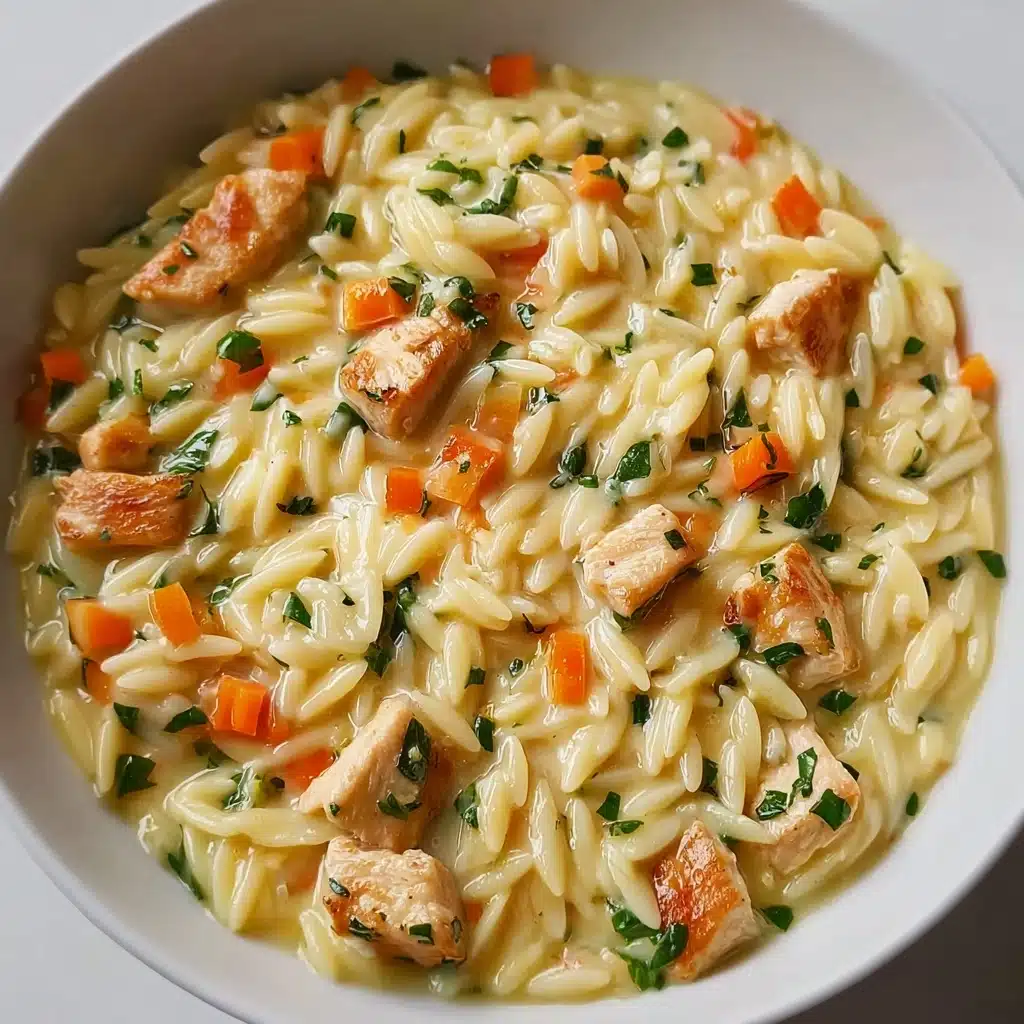 Creamy Chicken Pot Pie Orzo Recipe - Recipe Image