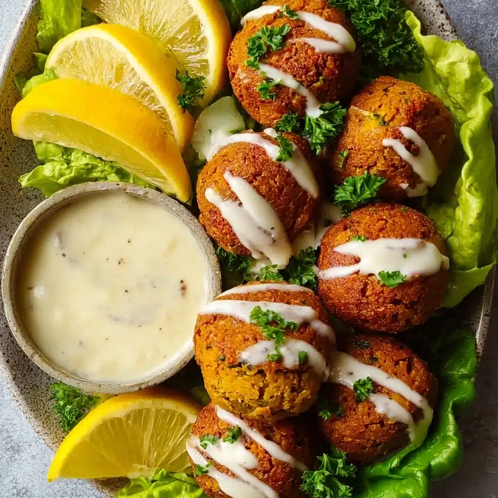 Falafel Balls With Tahini Drizzle Recipe - Recipe Image