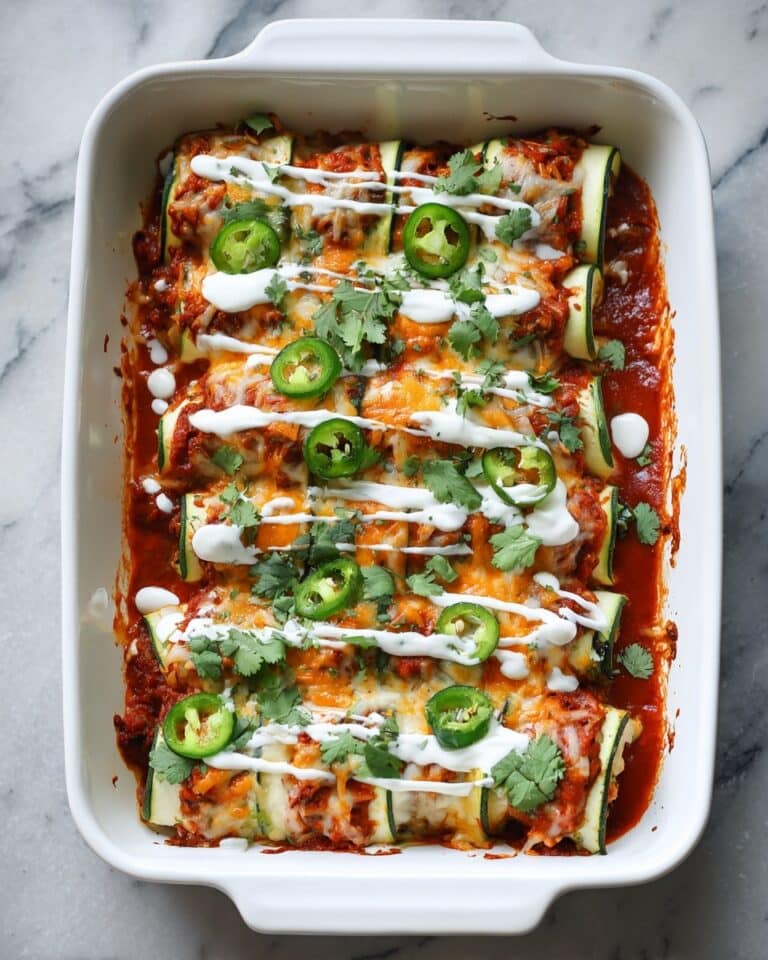 Low-Carb Chicken Zucchini Enchiladas Recipe