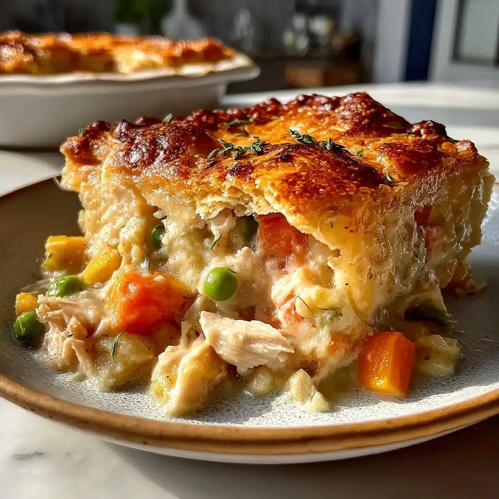 Easy Chicken Cobbler Dinner Casserole Recipe - Recipe Image