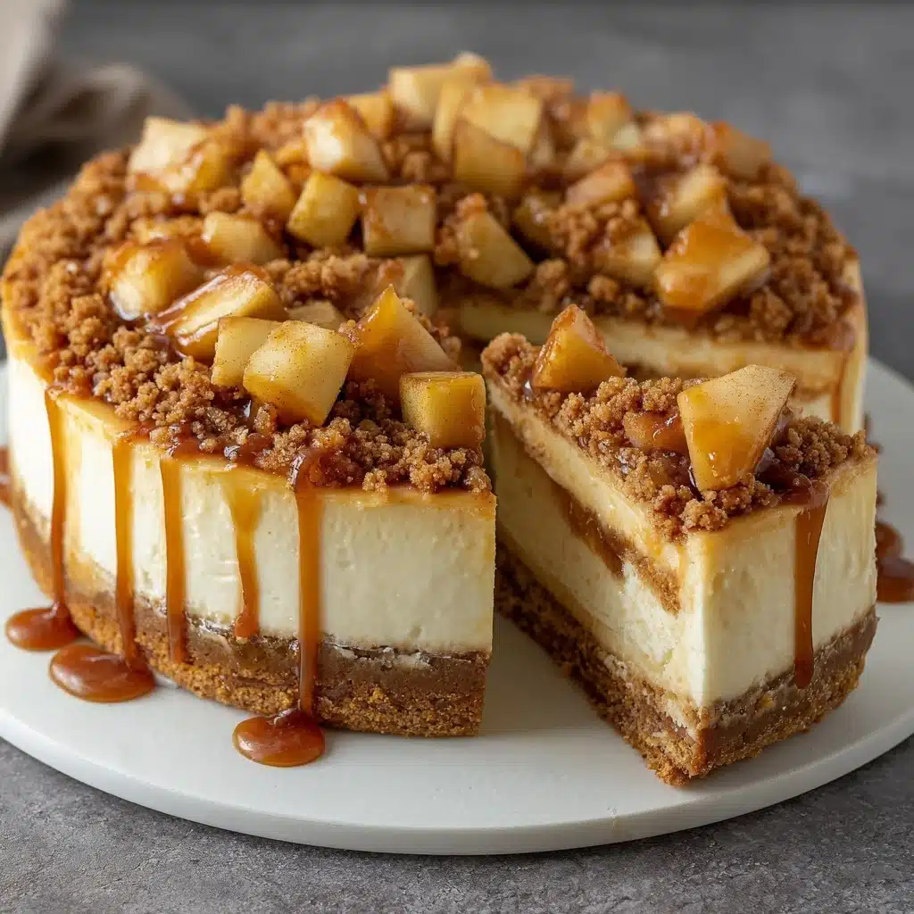 Salted Caramel Apple Pie Cheesecake Recipe - Recipe Image