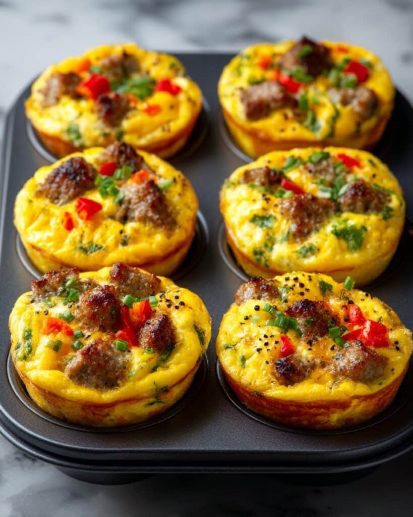 Scrambled Egg Muffin Cups with Sausage, Cheese, and Vegetables Recipe