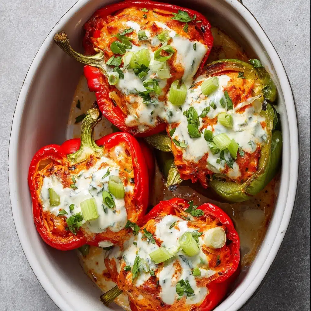 Buffalo Chicken Stuffed Peppers - Dairy Free & Low Carb Recipe - Recipe Image