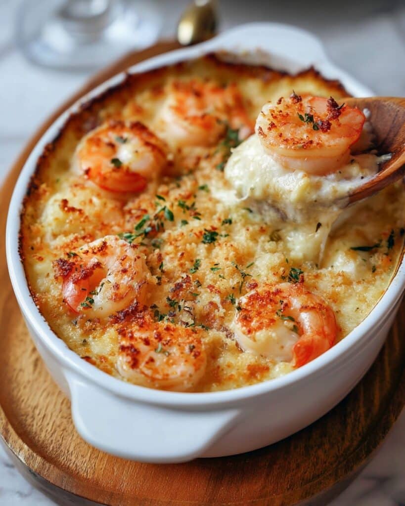 Keto Garlic Shrimp Au Gratin Recipe