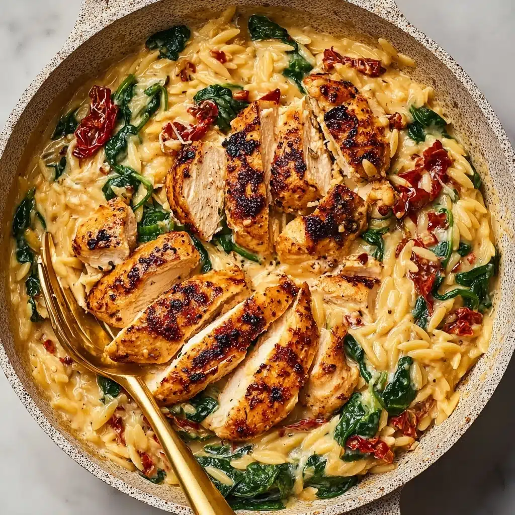 Creamy Sun-Dried Tomato Chicken Orzo Recipe - Recipe Image