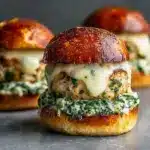 White Cheddar and Spinach Chicken Burgers Recipe