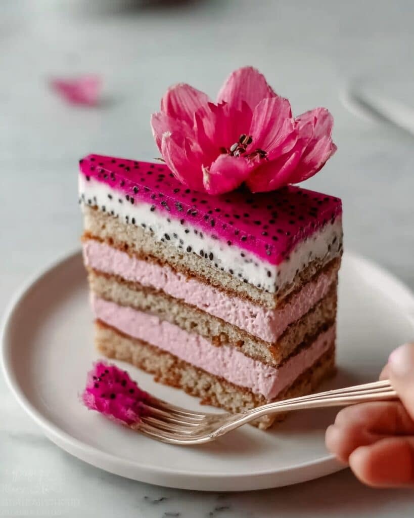 Pink Dragon Fruit Layer Cake Recipe