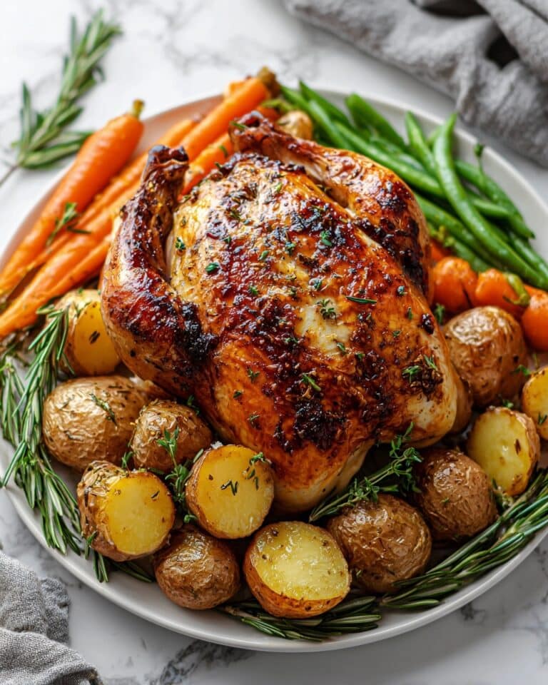 Slow Cooker Roast Chicken with Crispy Skin and Caramelized Vegetables Recipe