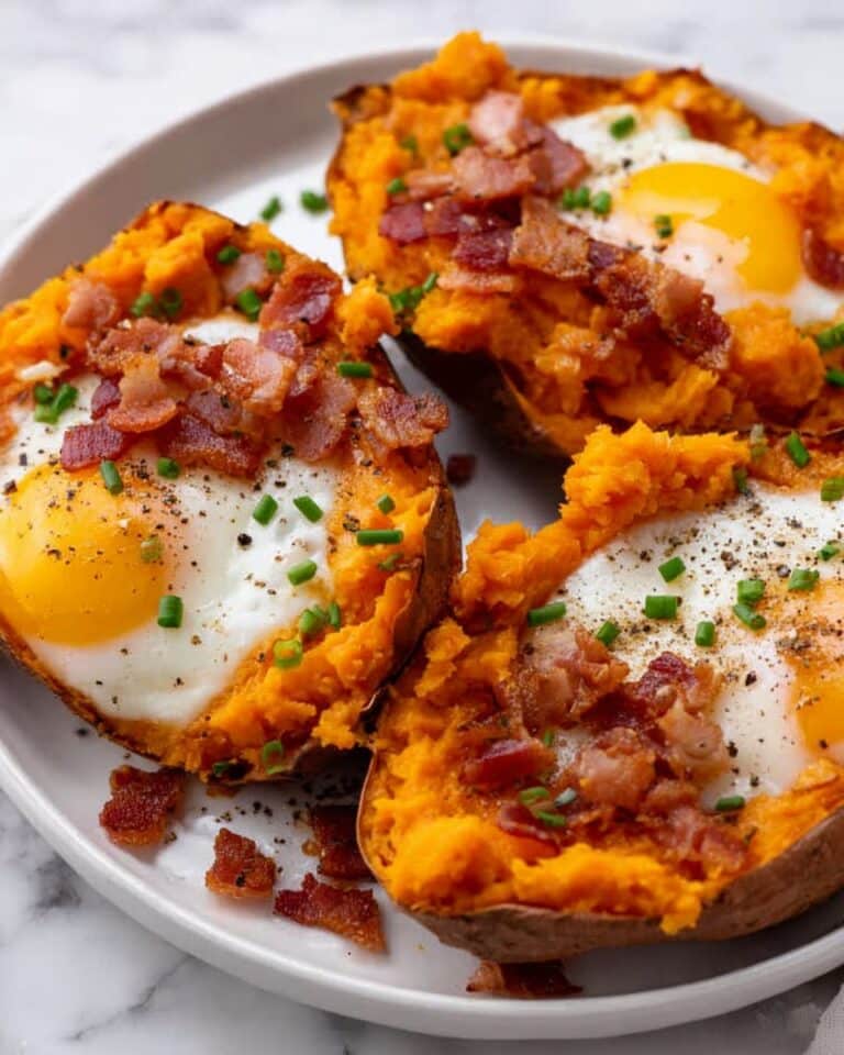 Breakfast Stuffed Sweet Potatoes with Bacon and Egg Recipe
