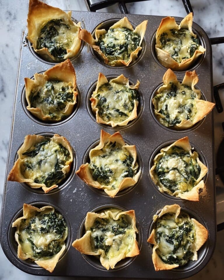 Spinach and Artichoke Wonton Cups Recipe