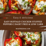 Buffalo Chicken Stuffed Peppers - Dairy Free & Low Carb Recipe