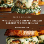 White Cheddar and Spinach Chicken Burgers Recipe