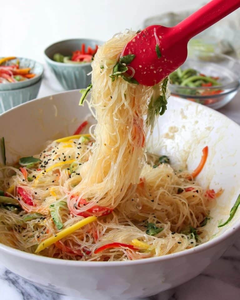 Kelp Noodle Salad with Peanut Coconut Sauce and Fresh Veggies Recipe