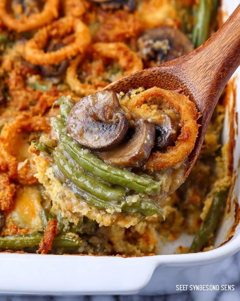 Vegan Green Bean Casserole with Crispy French Fried Onions Recipe