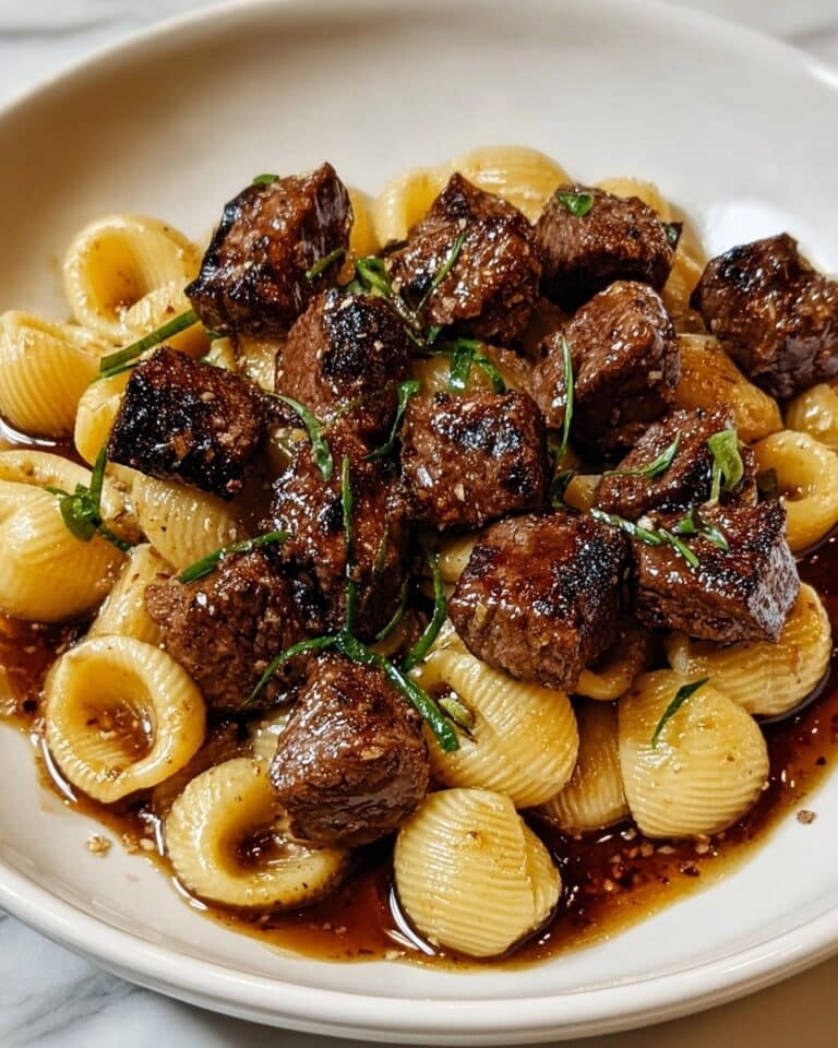 Garlic Butter Steak Bites & Shell Pasta: A Creamy Delight Recipe