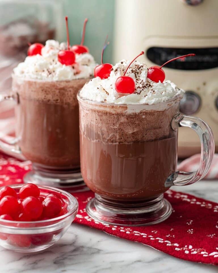 Slow Cooker Chocolate Covered Cherry Hot Chocolate Recipe