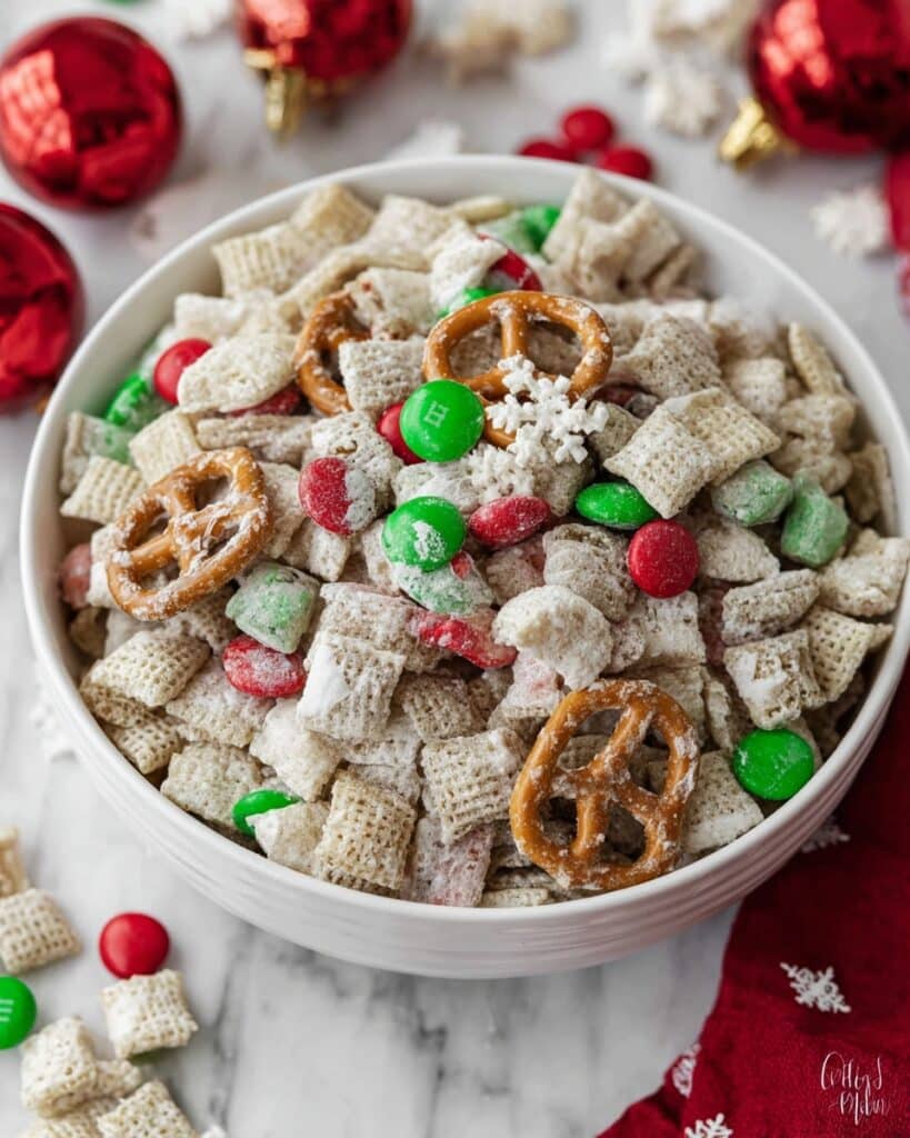 Sweet White Chocolate Christmas Chex Mix Recipe