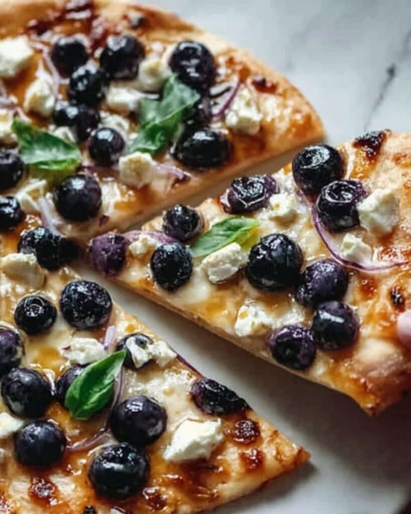 Blueberry Feta & Honey-Caramelized Onion Naan Pizza Recipe