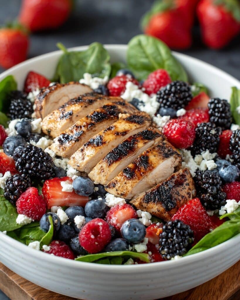 Grilled Berry Feta Chicken Salad Recipe