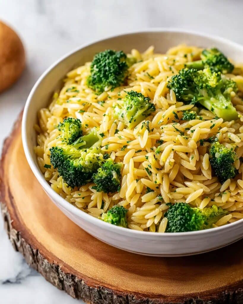 One-Pot Broccoli Cheese Orzo Recipe