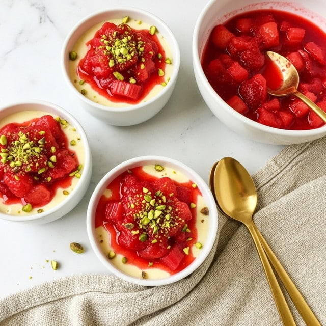 Coconut Milk Custard with Strawberry-Rhubarb Compote Recipe