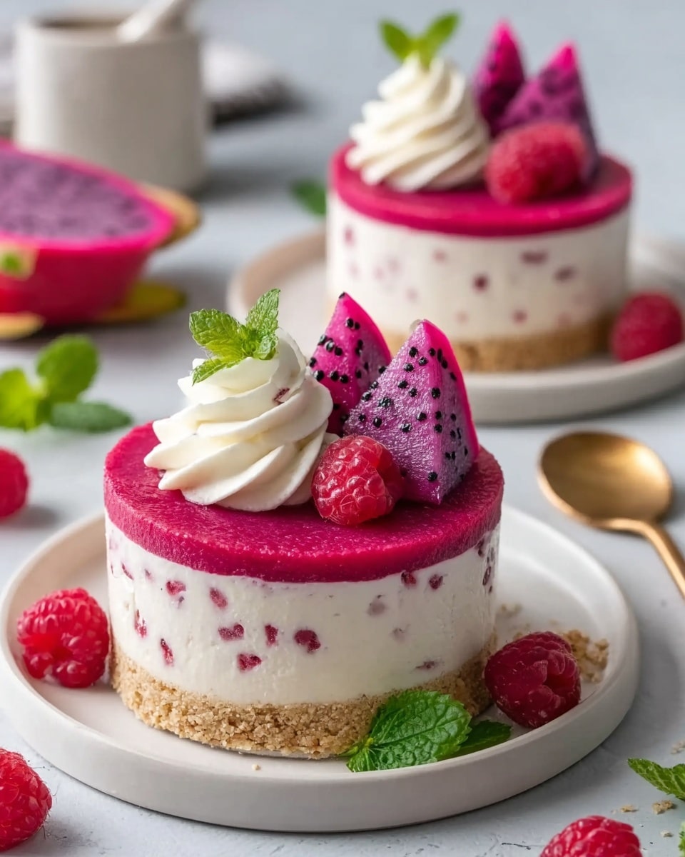No-Bake Dragon Fruit Mini Cheesecakes Recipe