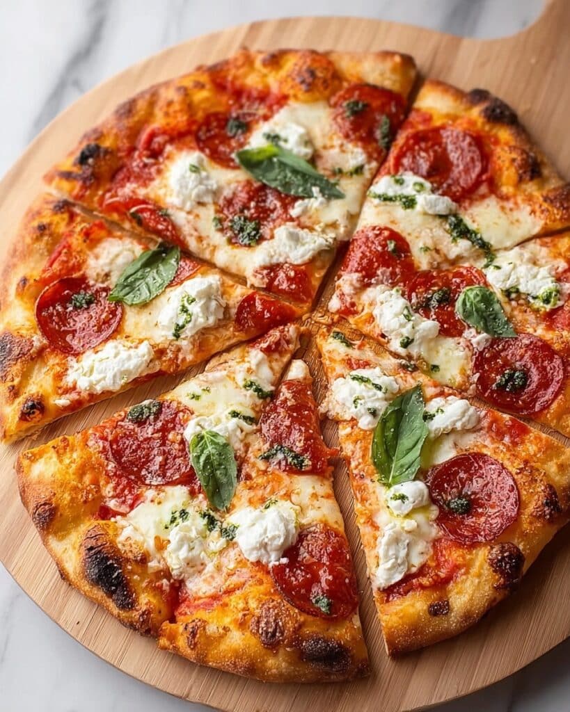 Hot Honey Pepperoni Ricotta Pizza Recipe