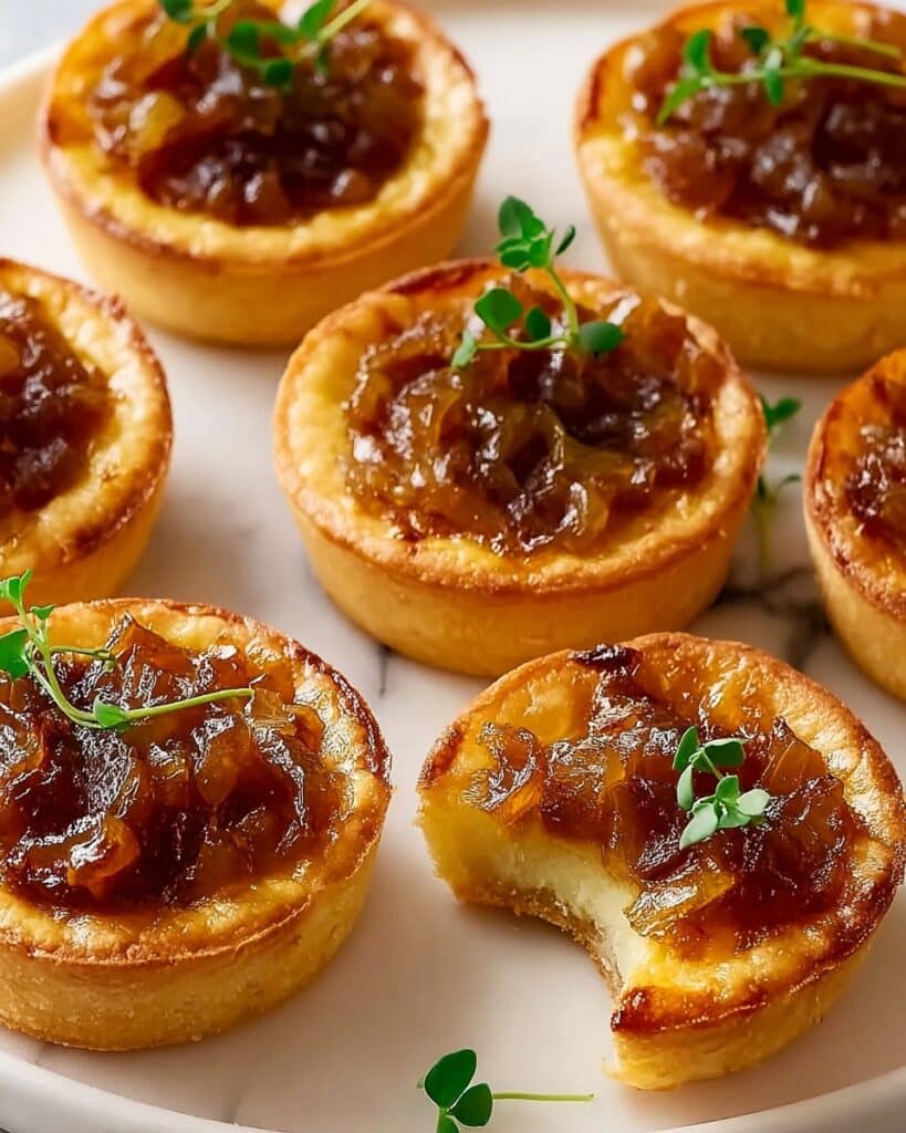 French Onion Soup Bites with Melted Cheese in Crispy Pastry Recipe