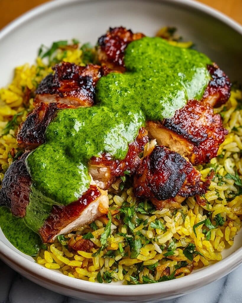 Peruvian Chicken and Rice with Green Sauce Recipe