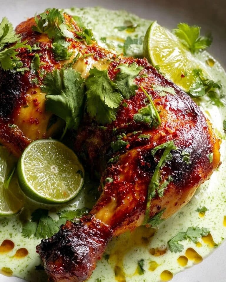 Peruvian Chicken with Creamy Green Cilantro Sauce Recipe