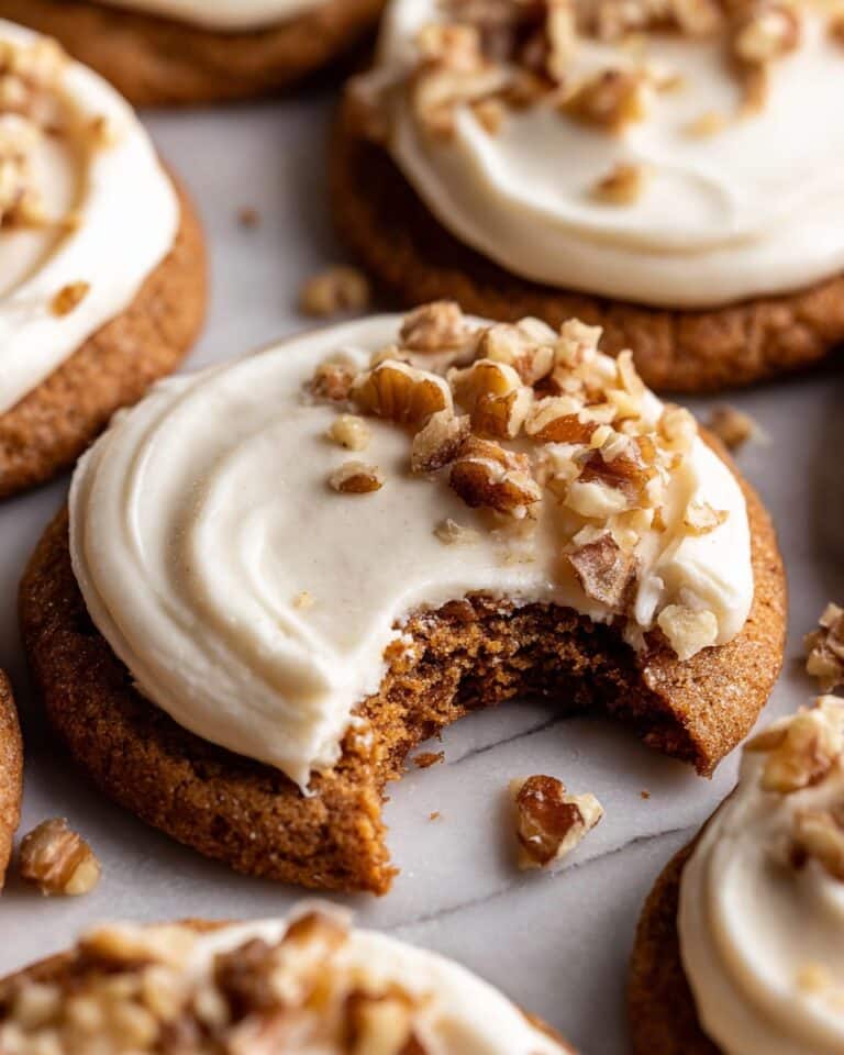 Carrot Cake Cookies with Cream Cheese Frosting and Walnuts Recipe