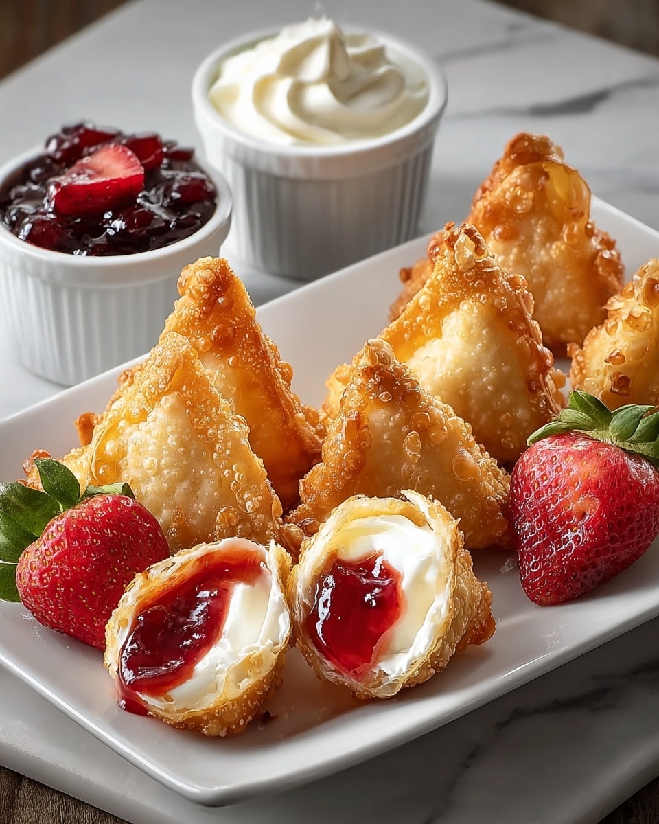 Strawberry Cheesecake Wontons (Fried, Baked, or Air Fryer) Recipe