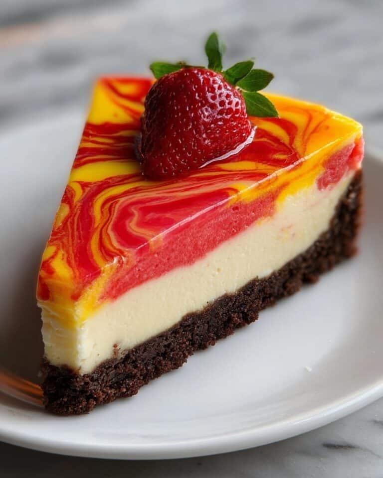 Strawberry Mango Swirl Cheesecake Recipe
