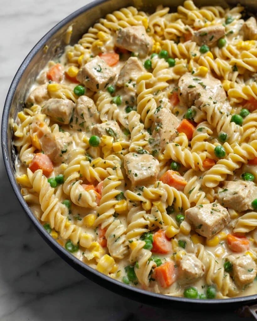 Quick Chicken Pot Pie Pasta Recipe