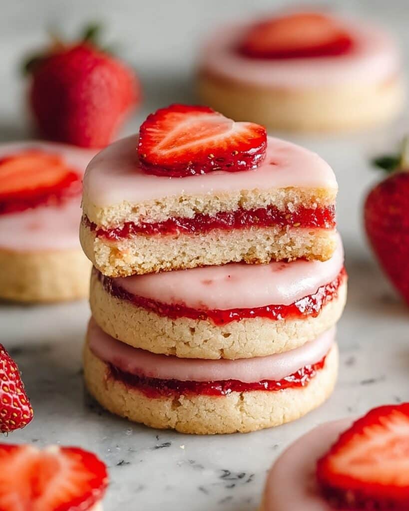 Easy Strawberry Shortbread Cookies Recipe