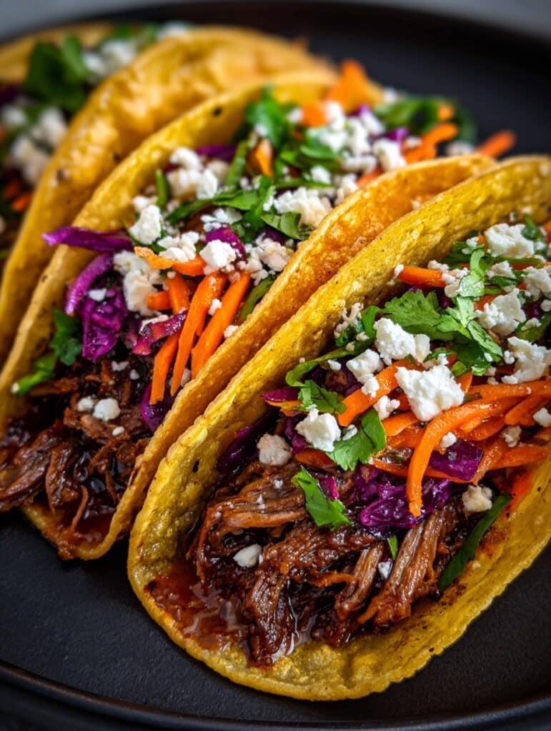 Flavorful Korean Beef Tacos with Gochujang Slaw in Crockpot Recipe
