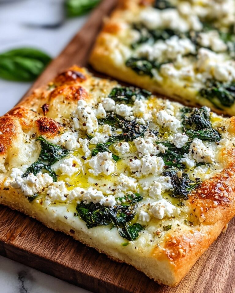 Greek Roasted Garlic Spinach White Pizza Recipe