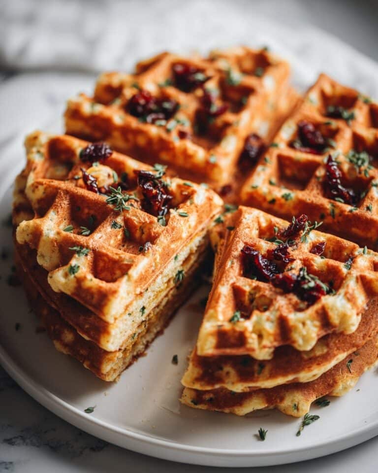 Garlic Butter Tossed Heavenly Waffles Holiday Stuffing Recipe