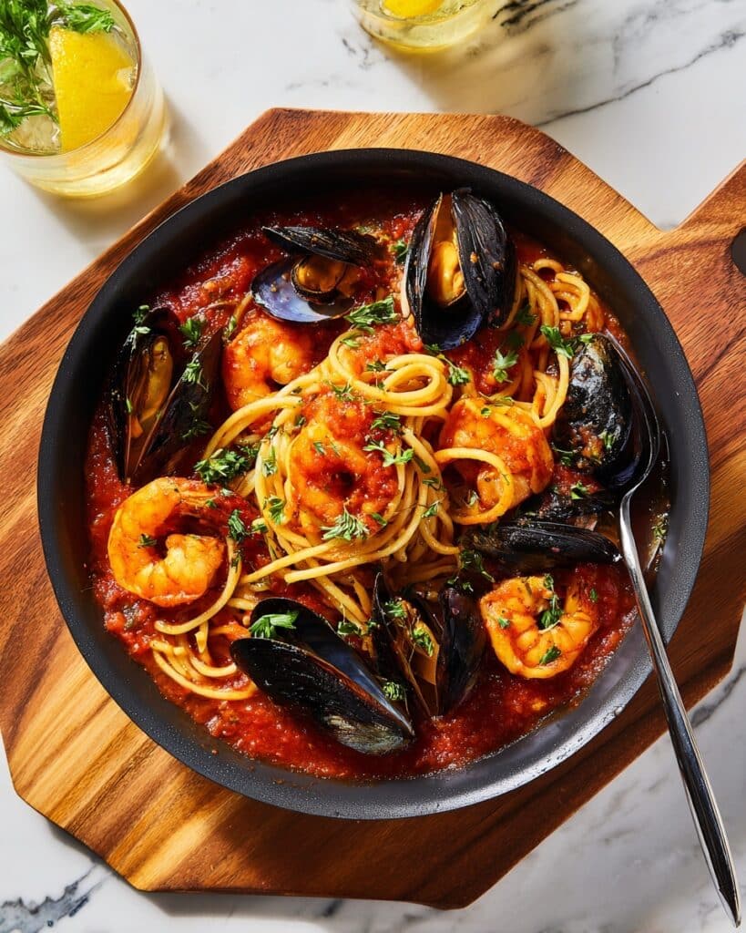 Shrimp and Mussels in a Rich Tomato Sauce Recipe