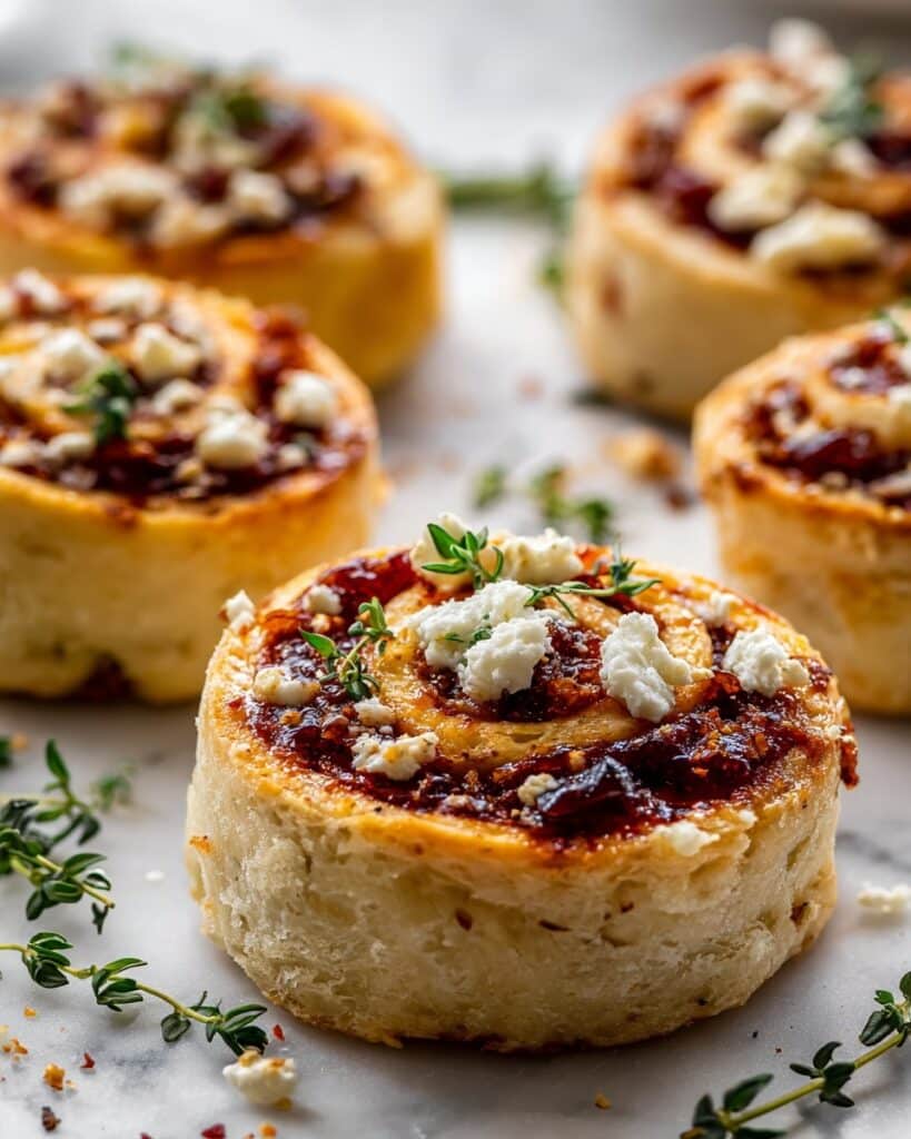 Cranberry Cream Cheese Pinwheels with Feta & Herbs Recipe