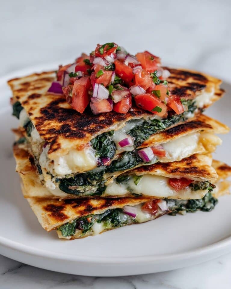 Mediterranean Spinach, Feta, and Mozzarella Quesadillas Recipe