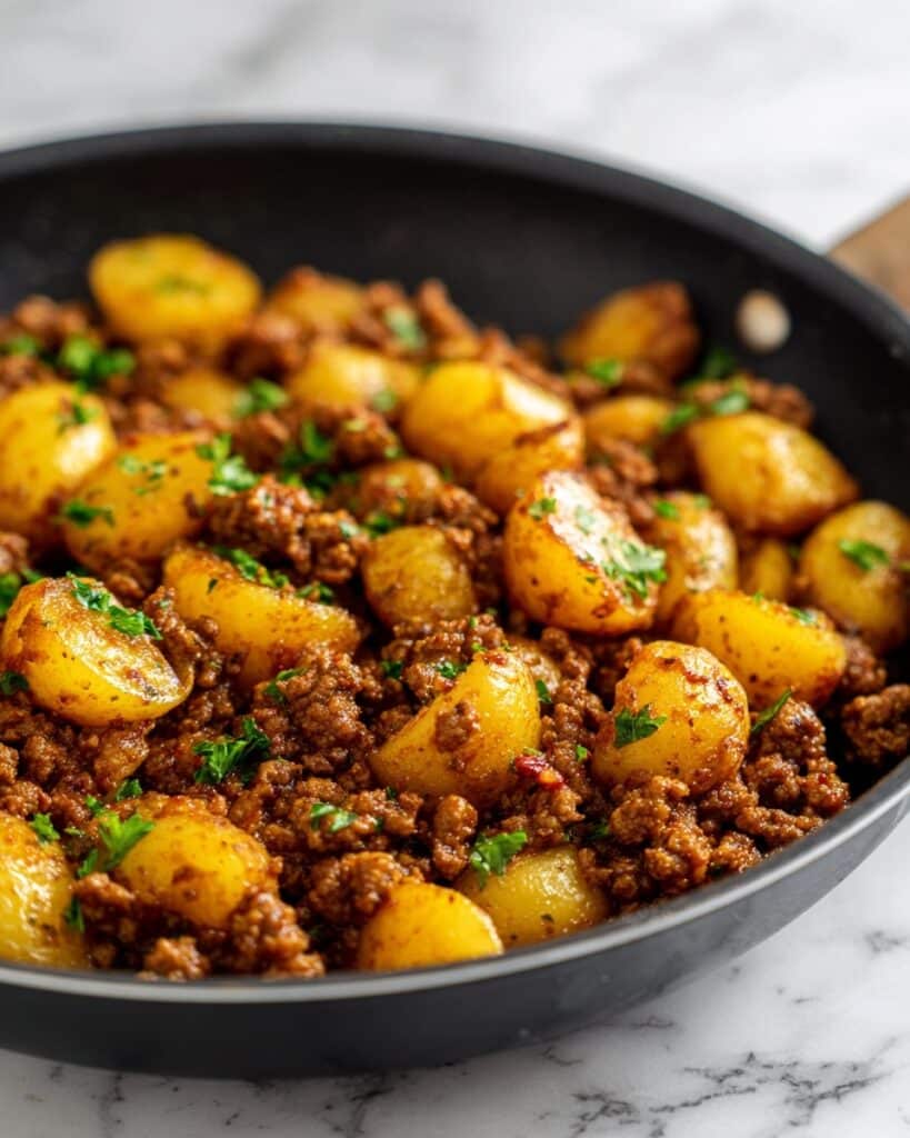 Savory Ground Beef with Potatoes – A Cozy One-Pan Wonder Recipe