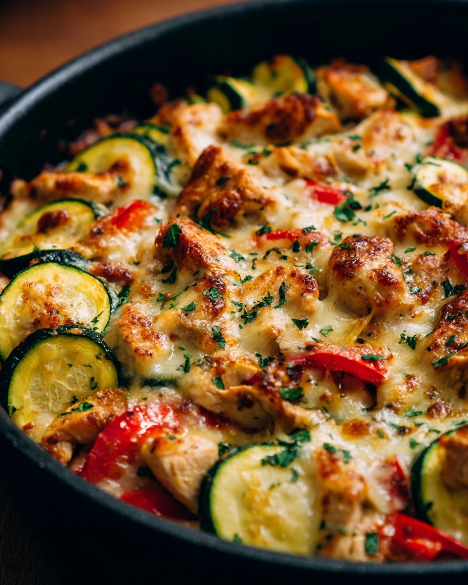 Chicken Zucchini Bake with Mozzarella and Cherry Tomatoes Recipe