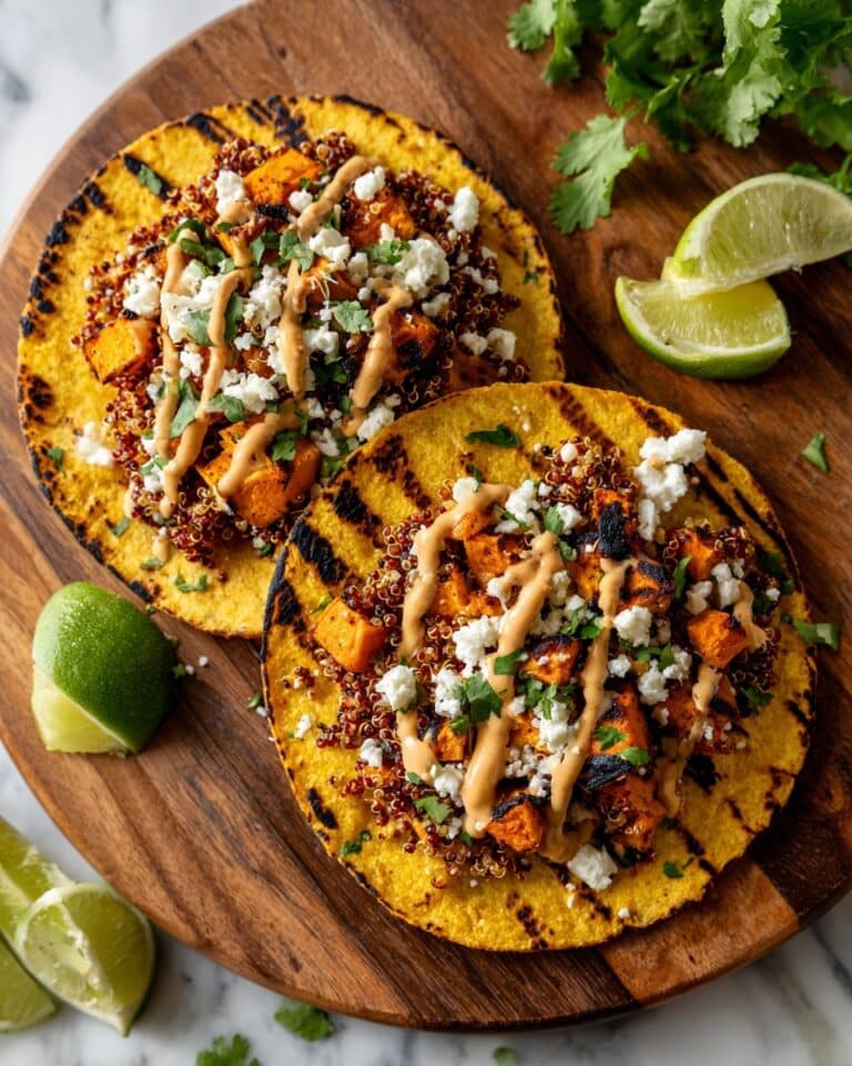 Chipotle Sweet Potato Quinoa Tacos with Creamy Sauce Recipe