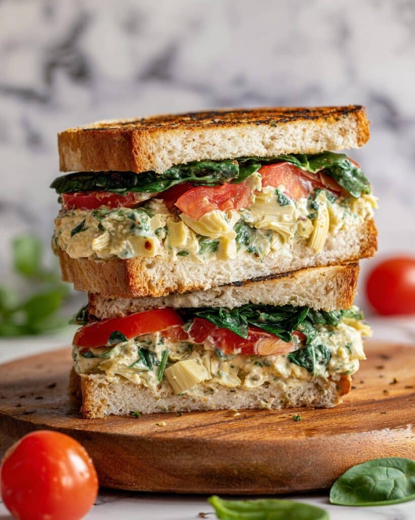 Savory Picnic Sandwich with Artichoke Pepper Spread Recipe
