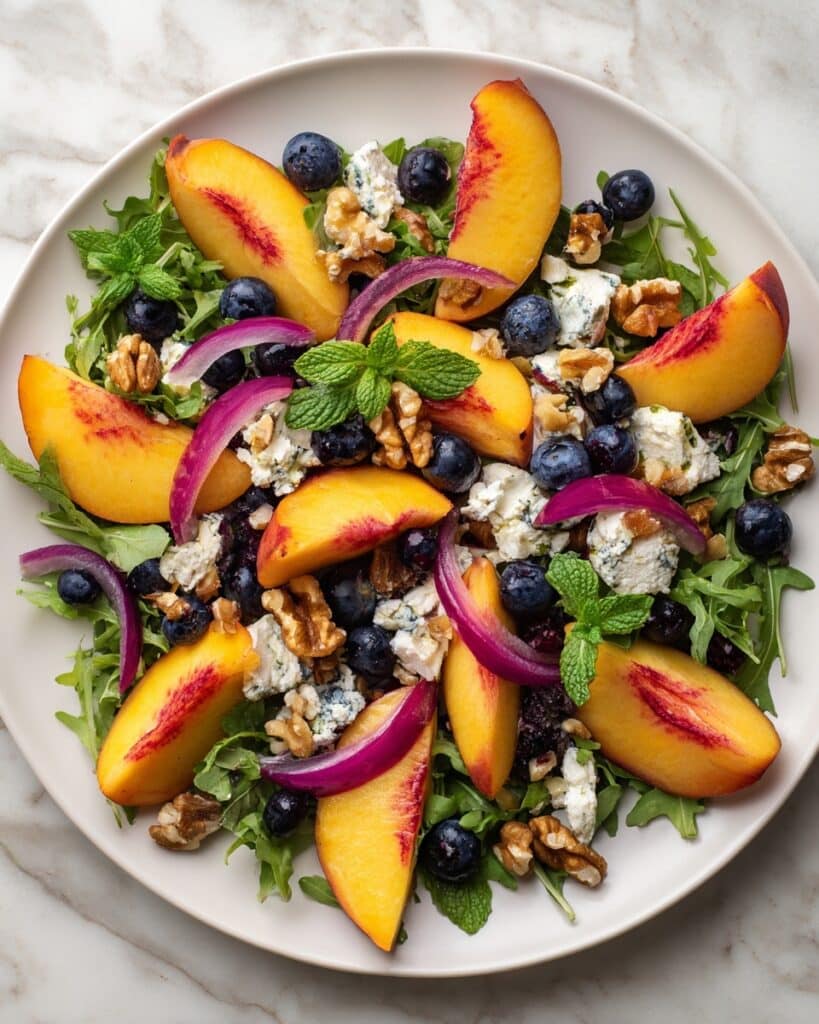 Sweet Summer Salad with Blueberries, Peaches & Tangy Feta Recipe