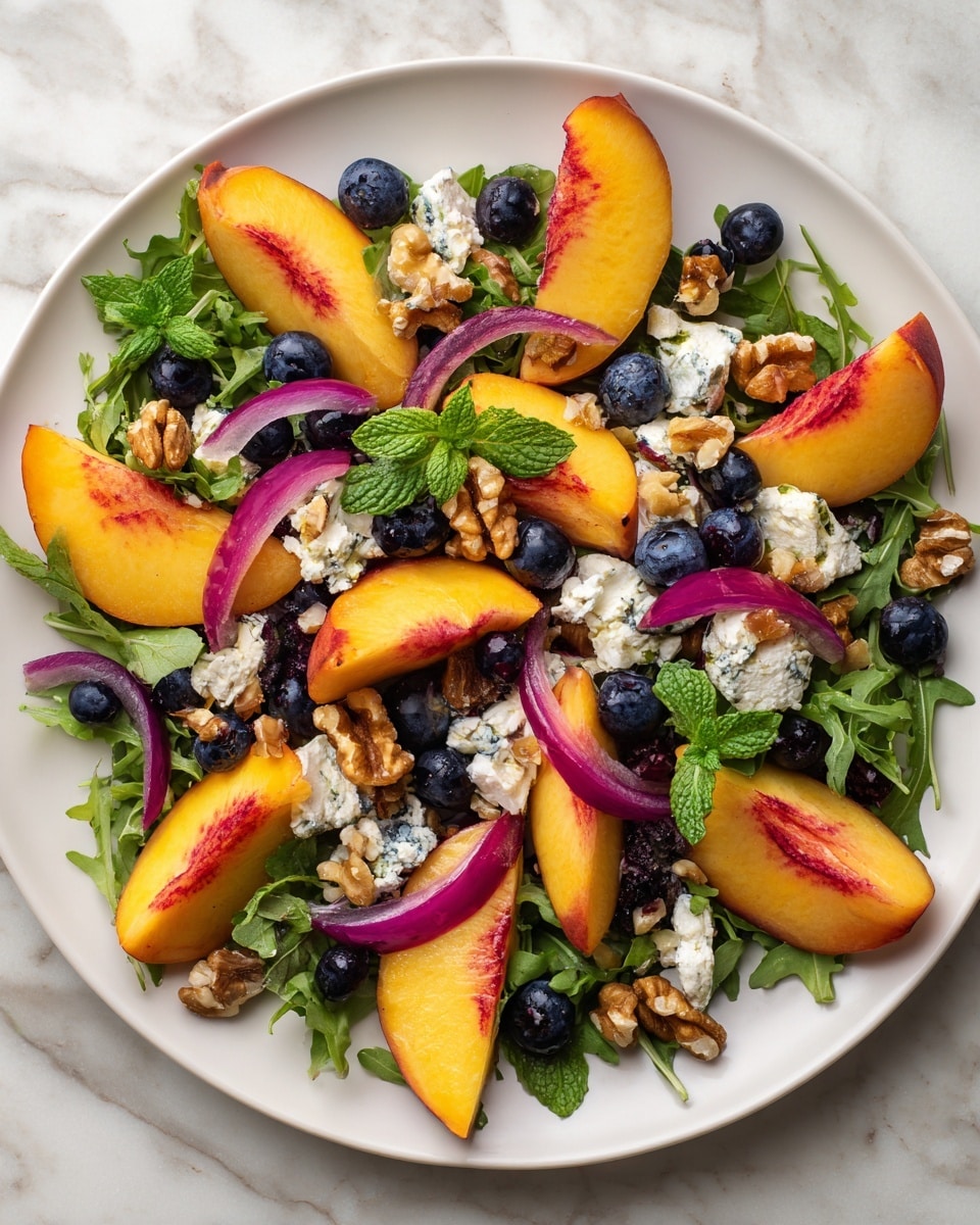 Sweet Summer Salad with Blueberries, Peaches & Tangy Feta Recipe
