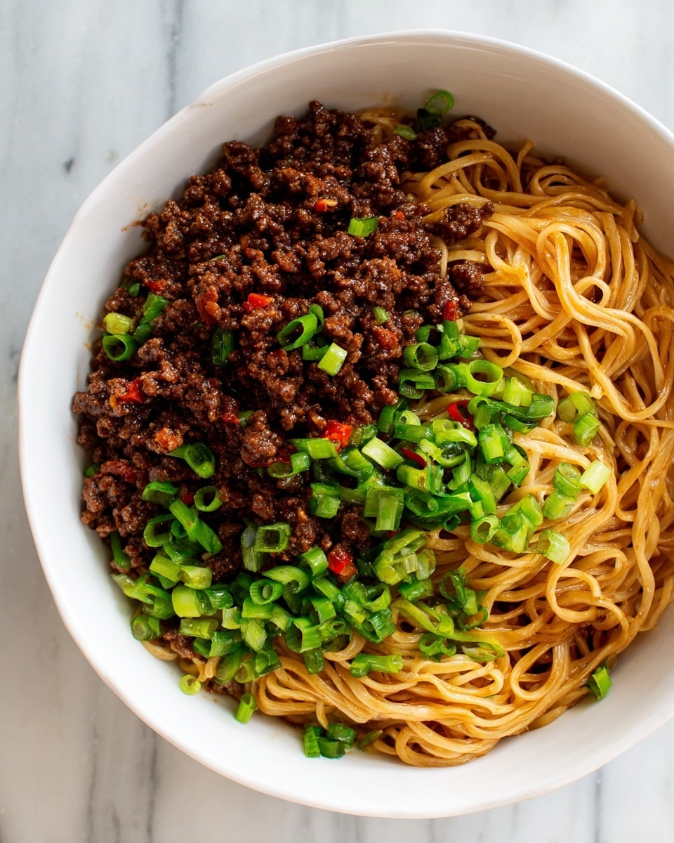 Mongolian Ground Beef Noodles Recipe